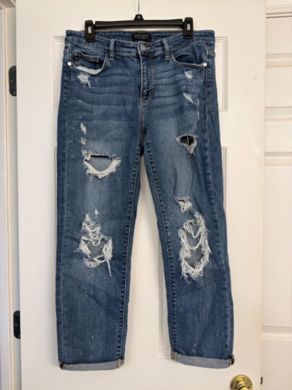 EUC Judy Blue Distressed Boyfriend Fit Jeans Size 11/30